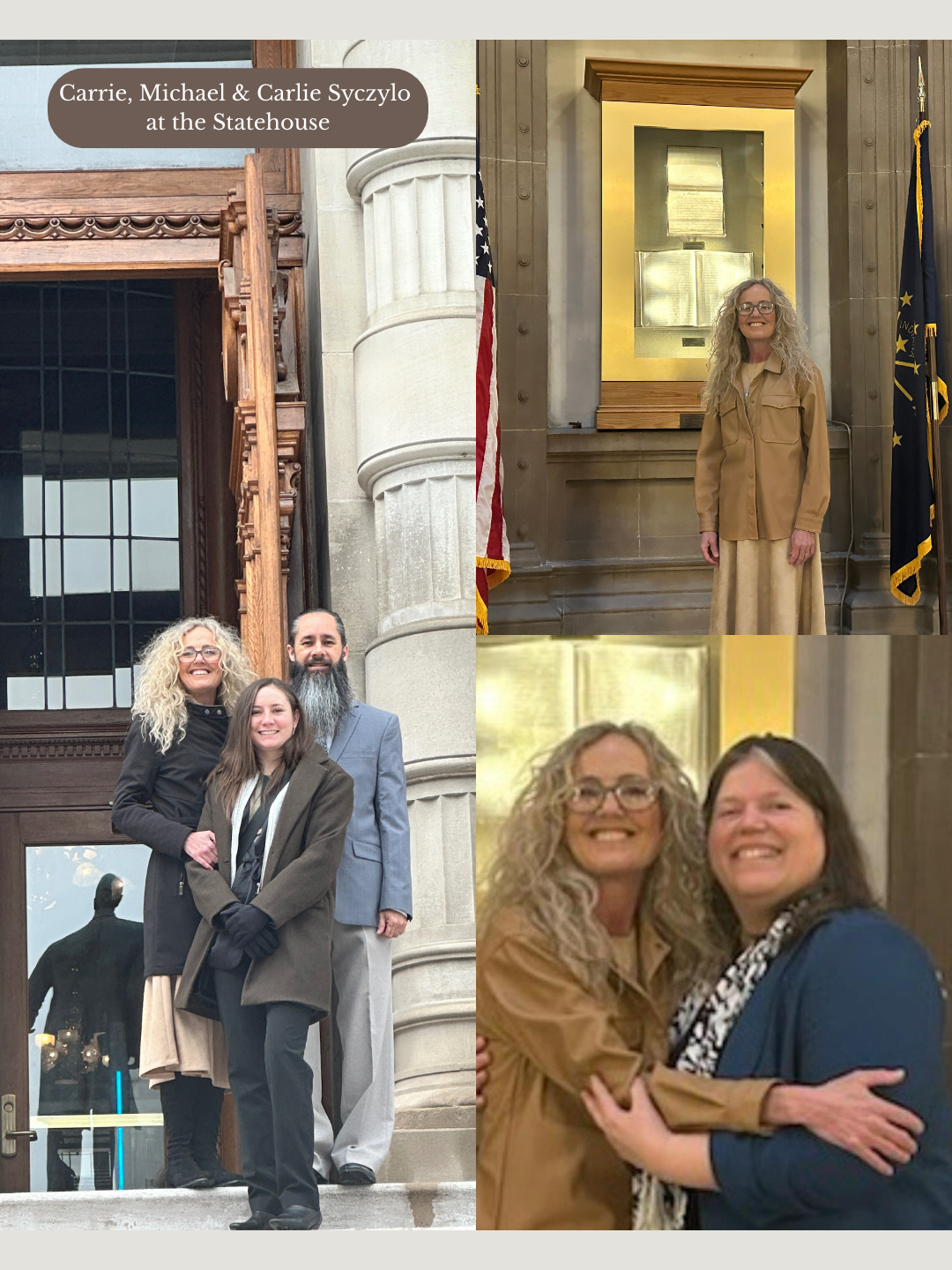 Photo collage of Carrie Syczylo and Michelle Higgs at the Statehouse